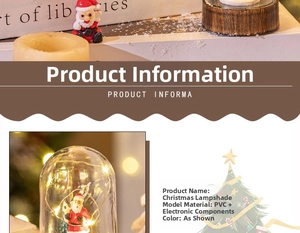 Detail of Christmas lantern with Santa Claus figurine and warm LED string lights decor