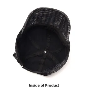 Detail view of internal structure and stitching of a vintage corduroy baseball cap