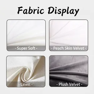 Christmas pillow cover fabrics: Super Soft, Peach Skin, Linen, and Luxe Velvet textures