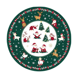 Detail of Christmas window stickers featuring Santa, reindeer, and snowman designs