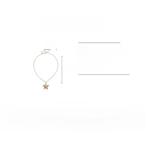 Tableau des tailles et détails du matériau pour le collier pull avec pendentif étoile