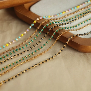 Collar Y Pulsera De Acero Inoxidable Con Cuentas De Esmalte Coloridas Joyas Artesanales Minimalistas Para Mujer Regalo Diario