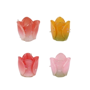 DIY colorful acrylic tulip flower pendants for earrings and hair accessories set of four