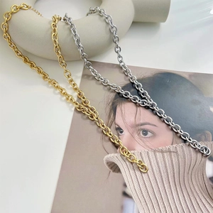 Collana A Catena Grossa Acciaio Inossidabile Maglie Hip Hop Streetwear Minimalista Gioielli Hipster Per Uomini E Donne Trendy