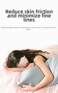 Detail showing pink 22 momme mulberry silk sleep mask reducing skin friction