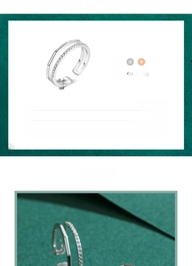 Detailed close-up of double-layer S925 silver ring with crystal pavé and geometric bands