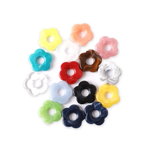 Colorful acrylic five-petal flower charms set for DIY jewelry making and accessories