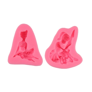 Pink silicone ballet girl fondant molds for chocolate, jelly, and DIY cake decorating