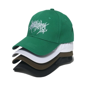 Gothic Stickerei Baumwolle Baseballkappe Hip Hop Streetwear Sonnenschutz Verstellbare Gebogene Krempe Hut Herren Damen