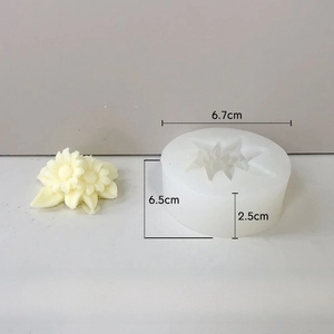 Macro detail of flower silicone mold with precise dimensions for DIY candle making