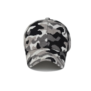 Dicke warme Strick-Baseballkappe mit schwarz-weißem Camouflage-Muster für den Winter