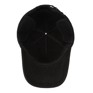 Winter men's warm wool baseball cap with ear flaps and thickened thermal lining in black