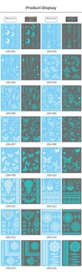 Detailed catalog of glow in the dark butterfly tattoo stickers with 16 geometric patterns
