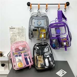 Zaino Trasparente PVC Impermeabile Tasche Multiple Borsa Chiara Per Scuola Viaggio Casual Grande Capacità