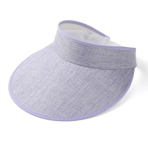 Light purple summer visor hat for family sun protection with breathable woven texture