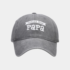 Casquette de baseball en denim gris foncé délavé avec texte imprimé World's Best Papa