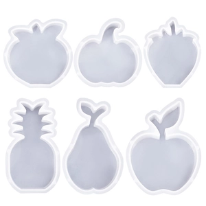 Set of 6 fruit-shaped silicone molds for DIY candle making and resin crafts