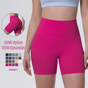 Short De Yoga Taille Haute Femmes Nylon Spandex Contrôle Du Ventre Lifting Des Fesses Sans Couture Fitness Sport