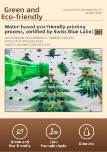 Detail of eco-friendly Christmas tree mat showing bluesign certified non-toxic fabric