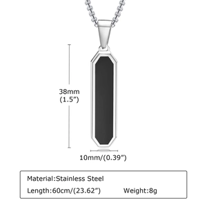 Detailed size specifications for the stainless steel geometric pendant necklace