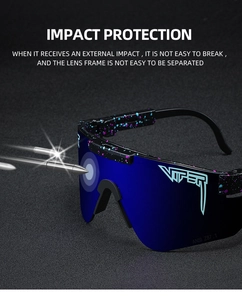 Impact test showing durable polarized cycling eyewear with ANSI Z87.1 protection