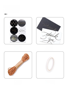 Gift wrapping kit with stickers, thank you cards, jute twine and double-sided tape