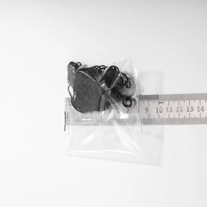 Detailed size measurement of punk layered chain necklace with scale reference