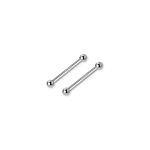 999 Sterling silver stud earrings with double-headed ball design and S925 hallmark