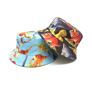 Lot de deux chapeaux de soleil pour enfants avec motifs de dinosaures bleus mignons