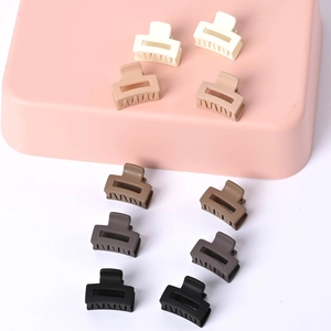 Lot de 10 petites pinces à cheveux carrées mates en cinq couleurs neutres variées
