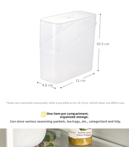 Translucent frosted cheese slice organizer with dimensions 11x10.5x4.8cm for fridge storage