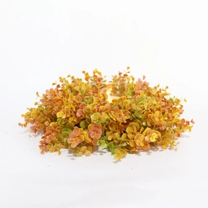 33cm artificial violet eucalyptus wreath with glass candle holder for festive decor