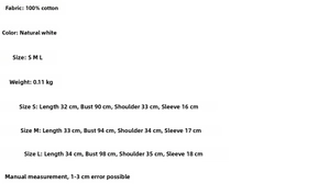 Size chart for French pastoral lace top showing fabric details and measurements for S M L