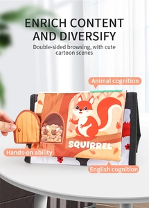 Interactive soft cloth book for babies with flip-flap animals and 2-sided education scenes