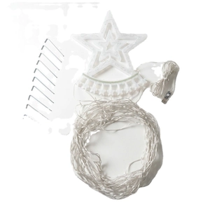 RGB LED star topper with flowing waterfall fairy lights and USB power for outdoor decor
