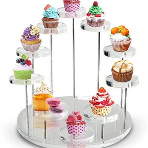 Acrylic Jewelry Display Stand Clear Multi Tier Spiral Organizer For Rings Earrings Desserts Cupcakes Showcase