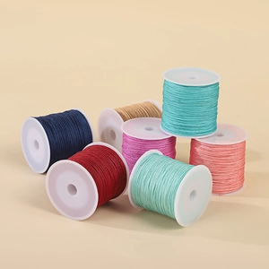 0.8mm nylon cord spools for jewelry making in seven assorted vibrant colors for DIY crafts