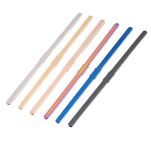 Polished stainless steel DIY cuff bracelet blanks in multiple colors including gold and blue