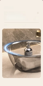 Detailed macro view of the thick rounded edges on this luxury gray washbasin