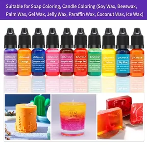 11-color liquid candle dye set for soy wax and soap making with 10ml concentrated bottles