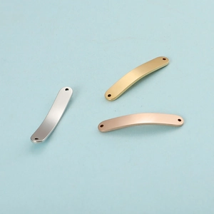 Curved Rectangle Connector Pendants 304 Stainless Steel Mirror Polished DIY Jewelry Making Findings Double Hole