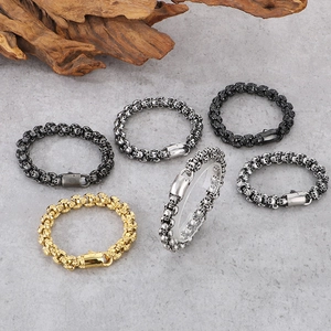 Skull Head Stainless Steel Bracelet Vintage Punk Gothic Streetwear Jewelry For Men Heavy Metal Style