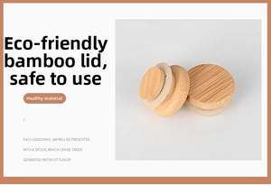 Eco-friendly bamboo lid with silicone sealing ring for glass storage jars and spice bottles