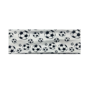 Elastic sports headband with soccer ball pattern for running and yoga exercises