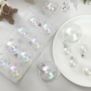 Boules De Noël Irisées Plastique Perlé Décorations Suspendues Festives Finition Aurora Fête Vacances Arbre