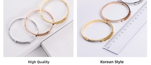 Detailed size measurement of titanium steel bangles in gold, silver and rose gold