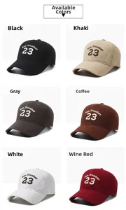 Gitteransicht der sechs klassischen Farben von bestickten Baumwoll-Baseballkappen