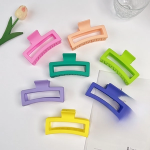 Matte Square Hair Claw Clip Plastic Hollow Shark Hairpins Minimalist Accessories For Thick Hair Women