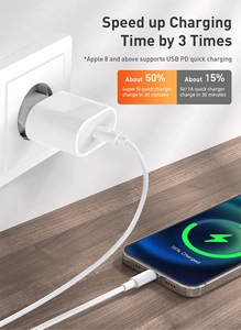 Kompaktes 20W PD USB-C Schnellladegerät und Kabel zum schnellen Laden eines Smartphones