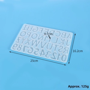 Silicone alphabet and number mold for DIY resin crafts with 25x16.2cm dimensions